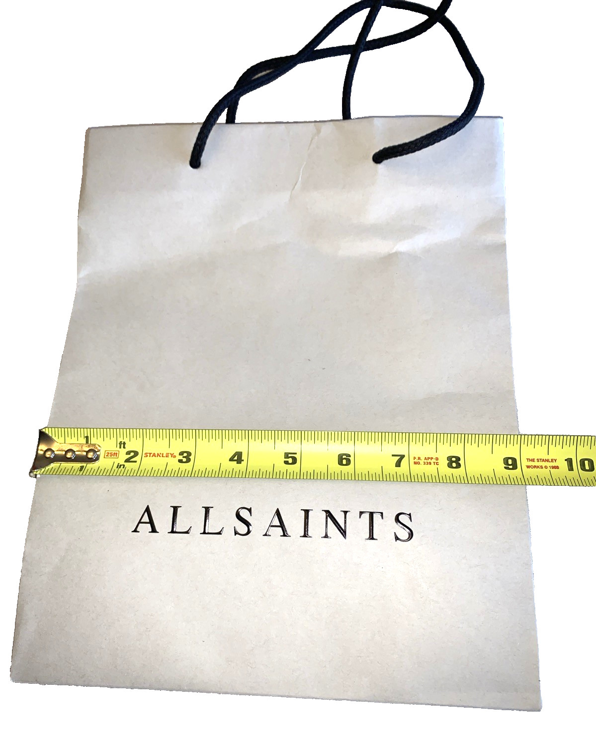 ALL SAINTS Gray Reusable Gift Shopping Medium Paper Bag Size 11x9x4
