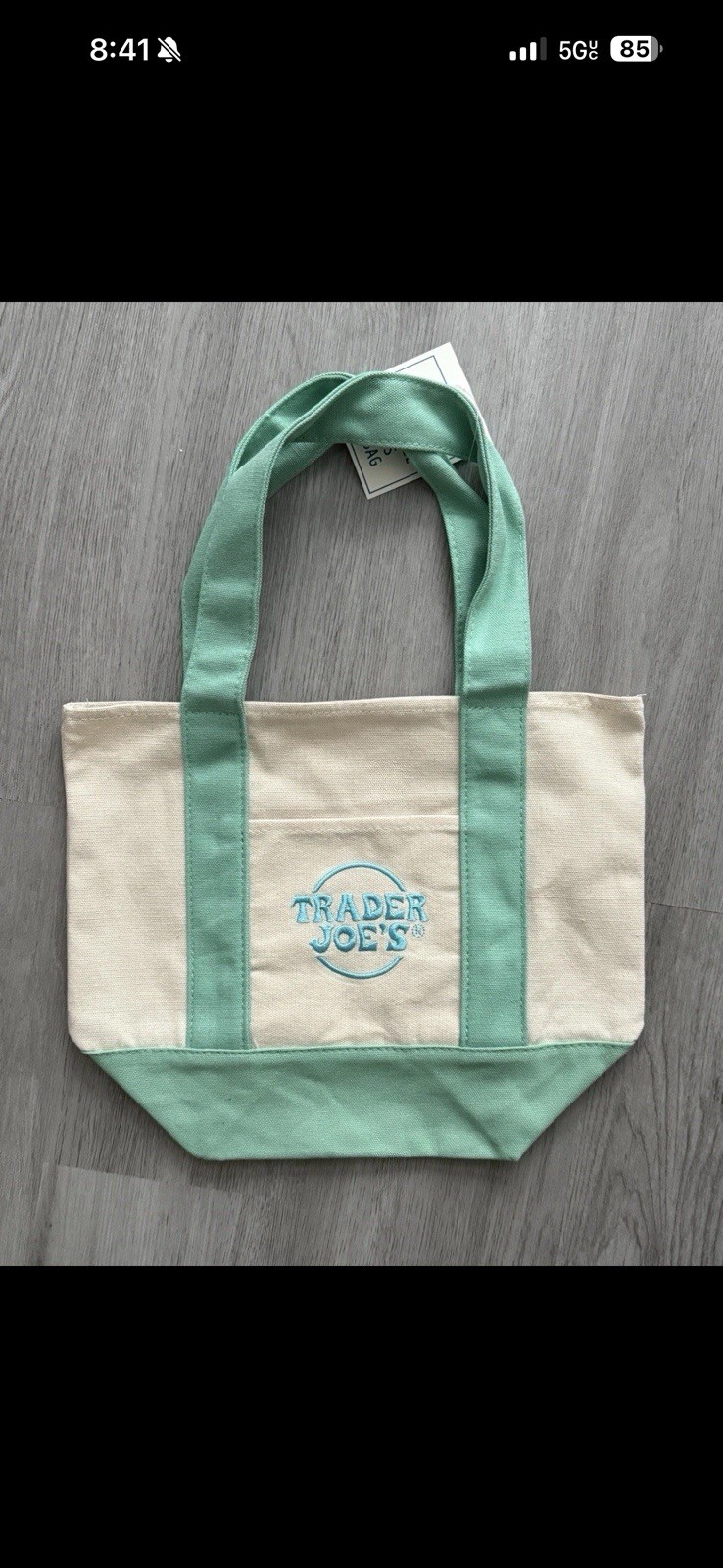 Trader Joe’s Mini Pastel Canvas Tote Bag Multicolor 13x6x10 in New
