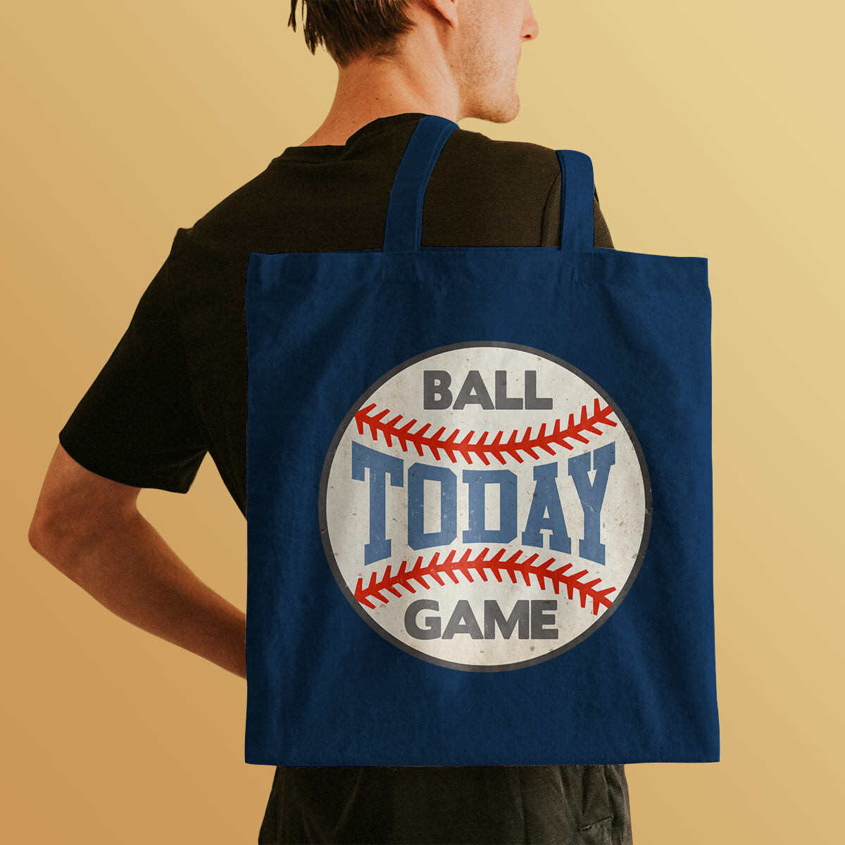 Tote Bag, Ball Game Today, 100% Cotton, Large
