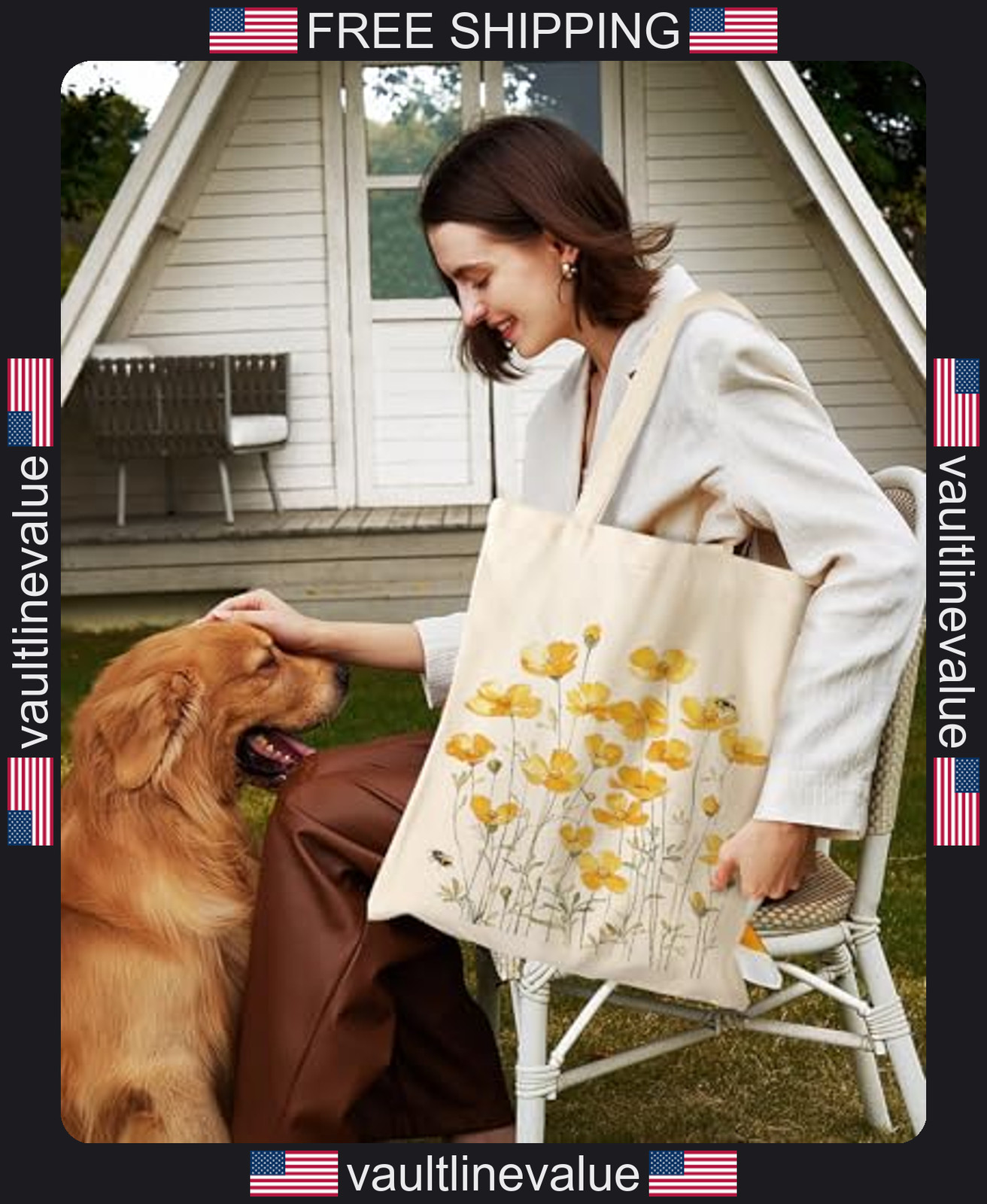 Miss Adola Aesthetic 2 Pack Canvas Tote Bag – with Makeup Zipper Pouch for