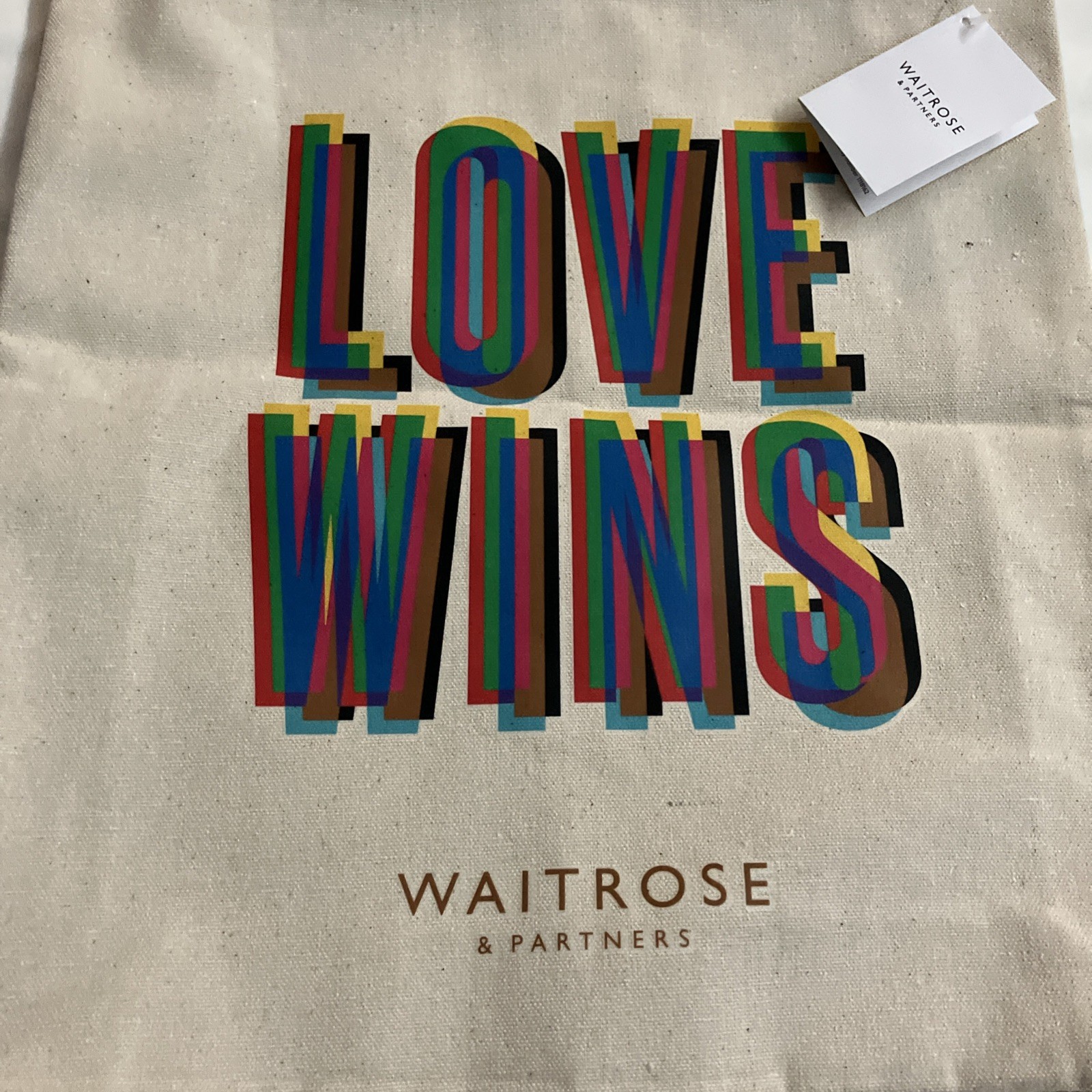 Waitrose Pride Love Wins Bag LGBQT 2025 Gay Lesbian Cotton John Lewis New