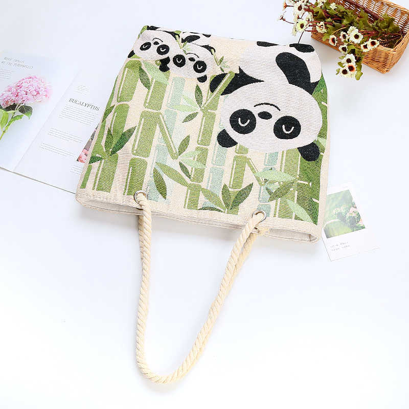Cute Casual Panda Artistic Tote Bag For girls Woman Gift shoulder satchel bag