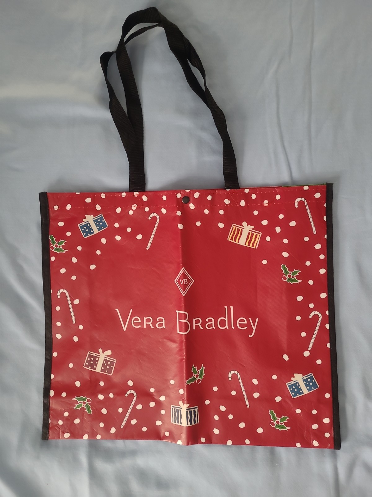 Vera Bradley Lot of 6 Reusable Shopping Bags Including Holiday, Black Floral
