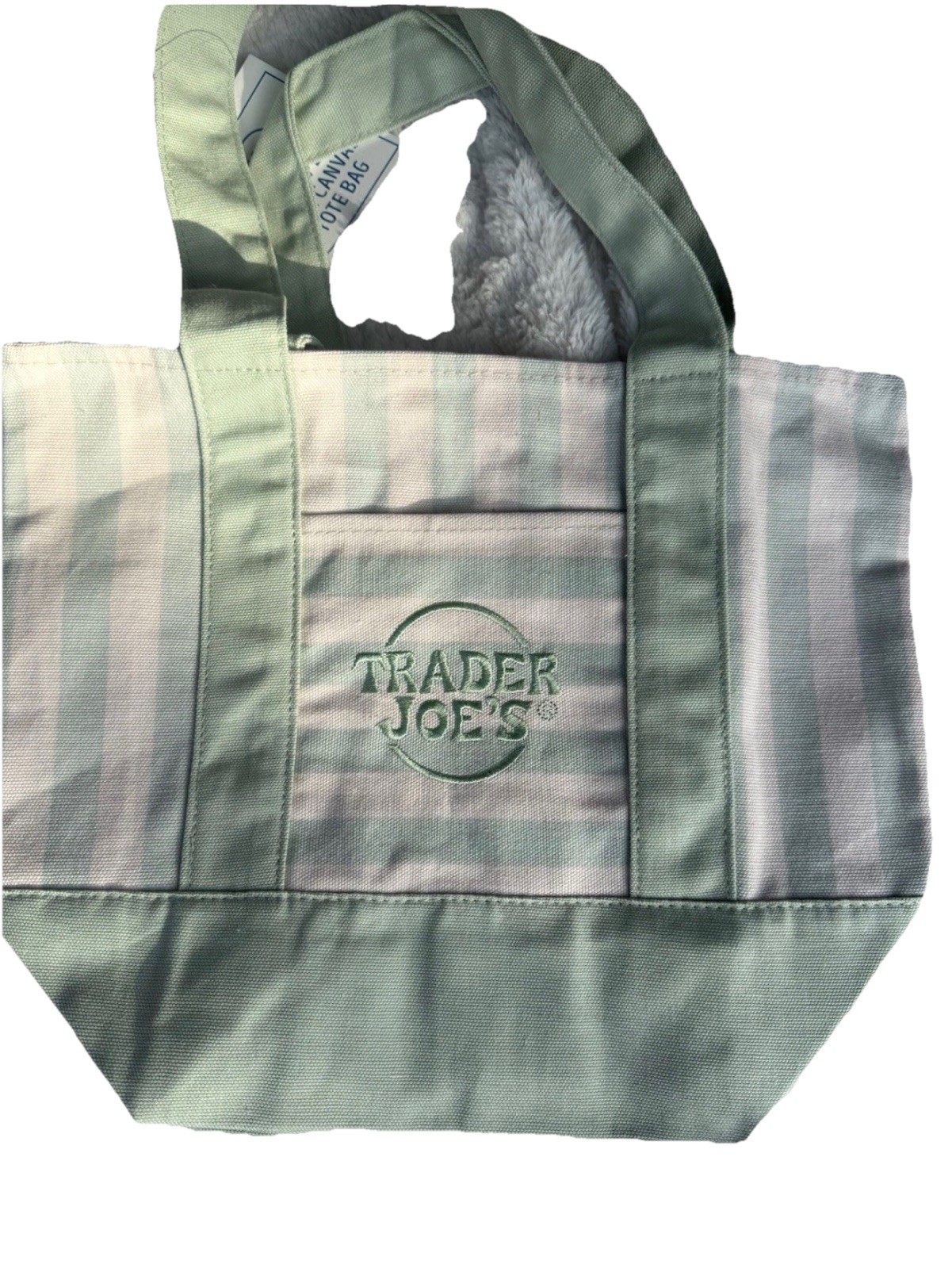 Trader Joe’s Mini Pastel Stripe Canvas Tote Bag Limited Edition Set Of 4 In Hand
