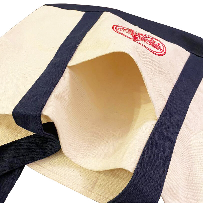 Trader Joe’s Reusable Canvas Eco Tote Bag Heavy Duty Bag Blue White Brand NEW