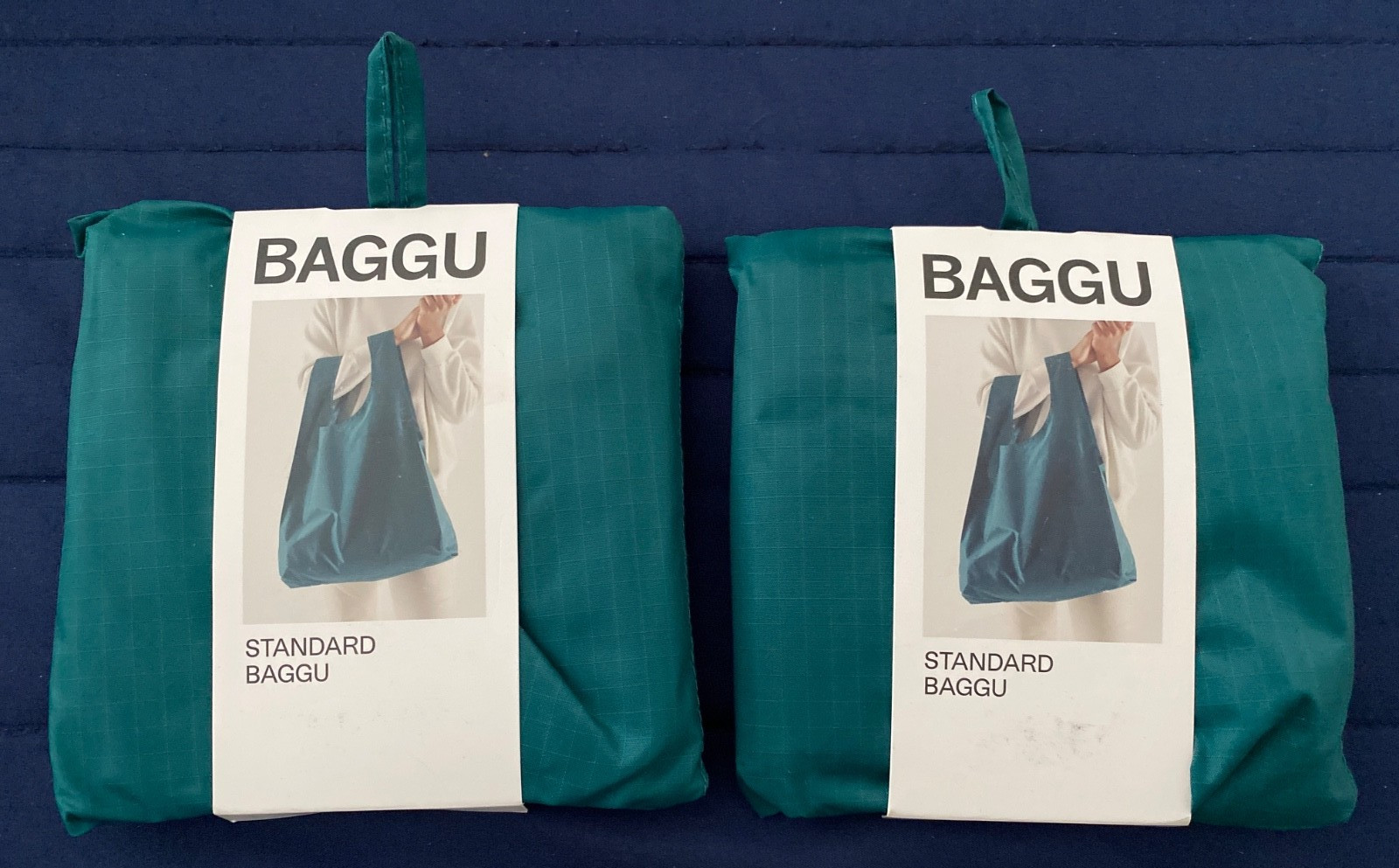 2x BAGGU Standard Size Reusable Bag malachite Green- NWT Rare