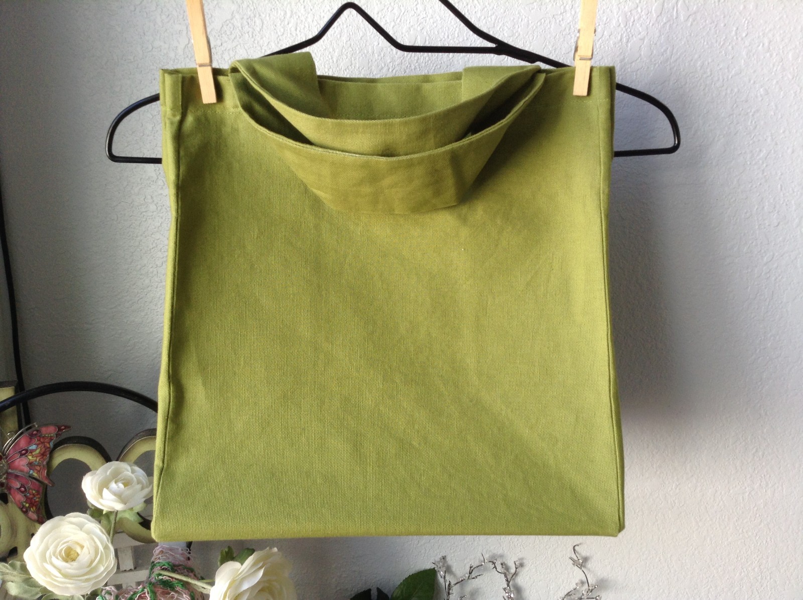 NEW – SET OF 5 HANDMADE LIGHT-MEDIUM WEIGHT COTTON TOTES / GROCERY BAGS