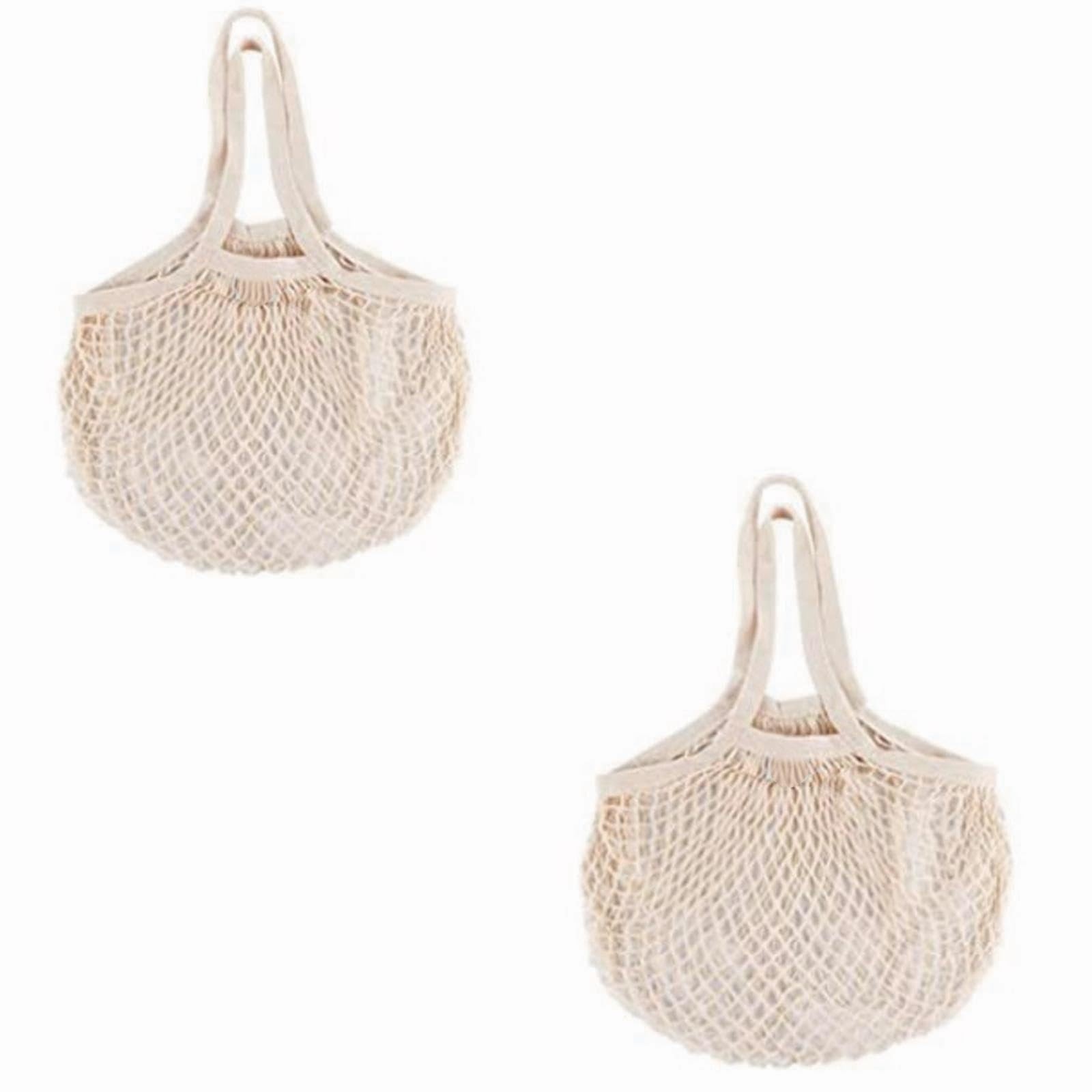 ZHQZZPH 2 Pack Reusable Produce Bags | Mesh Net Washable 4.2 Gallons, White