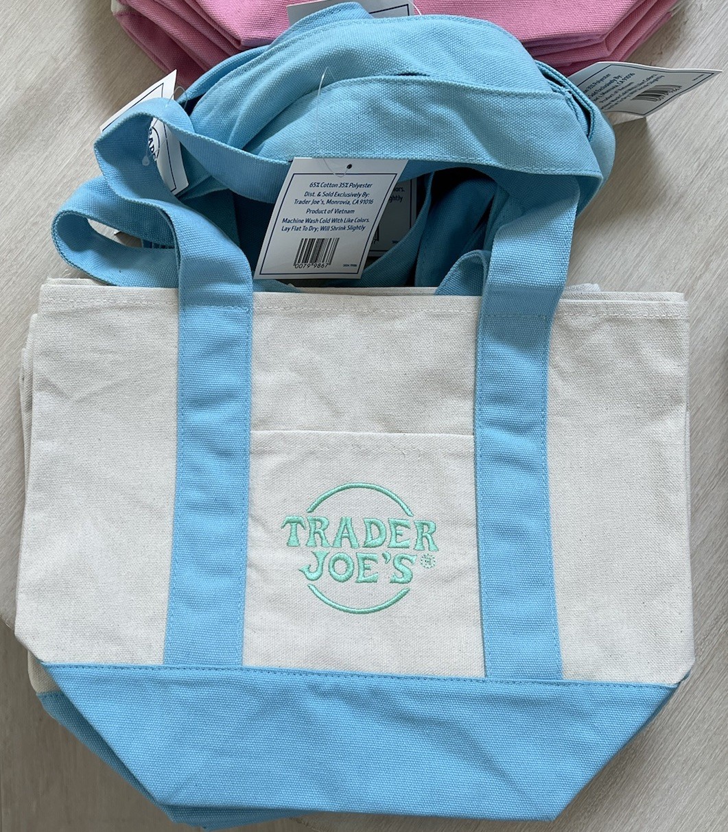 Trader Joe’s Easter Totes, PURPLE, PINK, GREEN, BLUE,