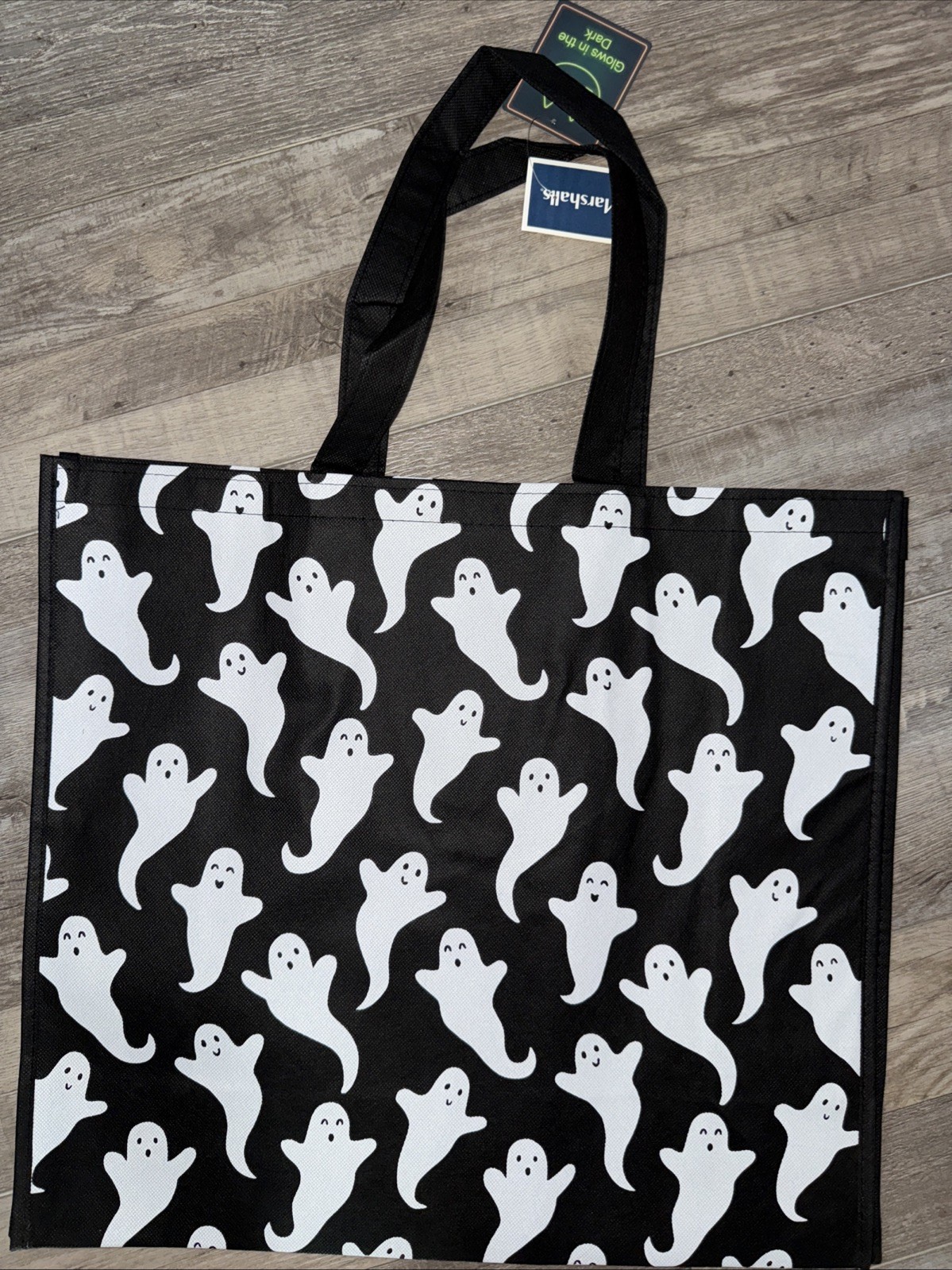 👻 Marshall’s Reusable Tote Bag~19”X 17” X 8 HALLOWEEN GHOSTS/GLOW IN THE DARK