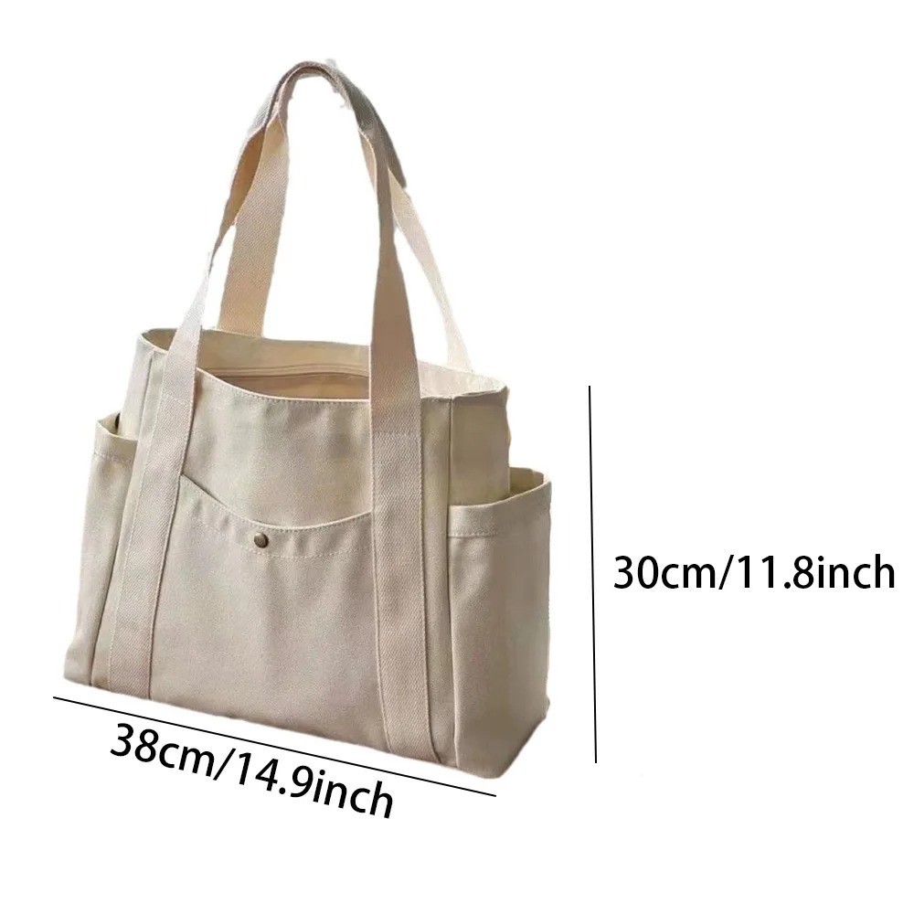 NEW Large Capacity Canvas Tote Bag Shoulder Shopping Book Bag Fast Shipping