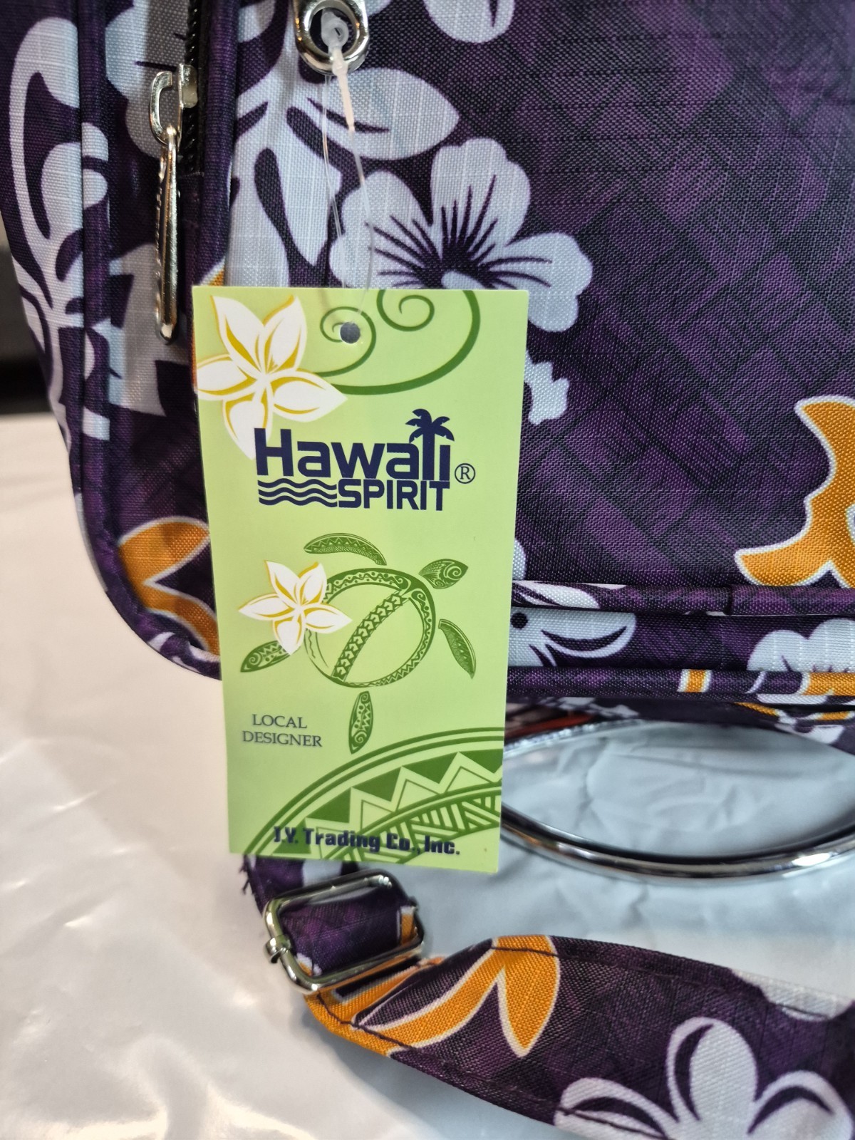 Aloha Hawaii Spirit Backpack Purse Travel Hiking Shopping Bag Purple 10×10