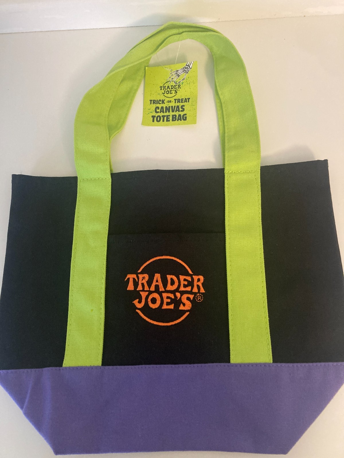 Trader Joe’s Trick or Treat Canvas Tote Bag Mini Halloween Canvas Limited Ed