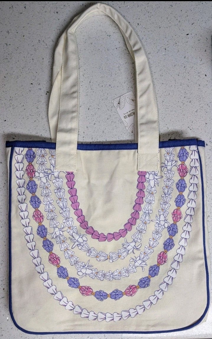 Whole Foods Large Crown Flower Rope Tote Bag Hawaii Exclusive