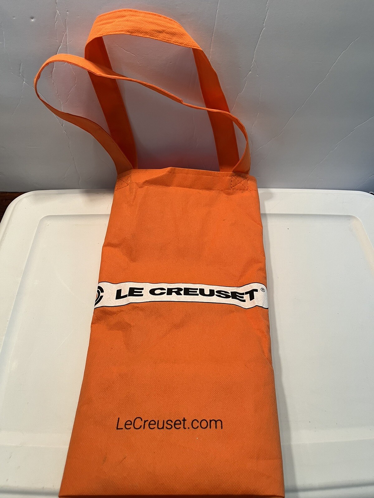 Le Creuset Orange White French Logo Tote Bag Large eco friendly Reusable Grocery