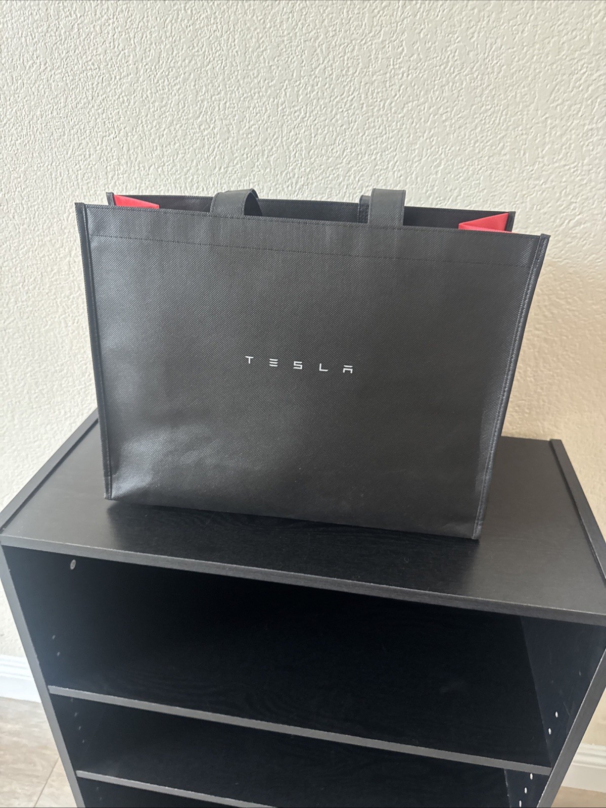 Tesla Diner Exclusive Black Red Tote Bag IN HAND Large Collectible 16x6x12 in
