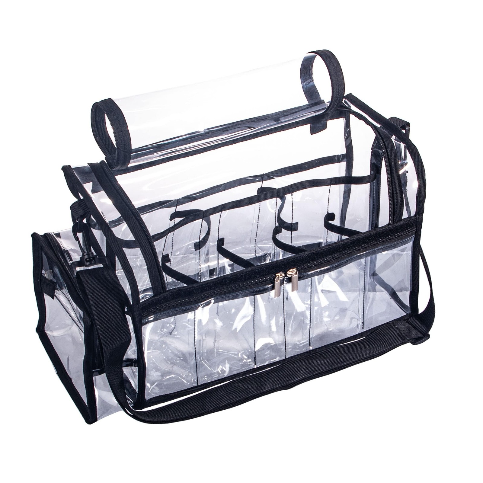 Large Professional Free Standing Clear PVC Makeup Artist Set Bag