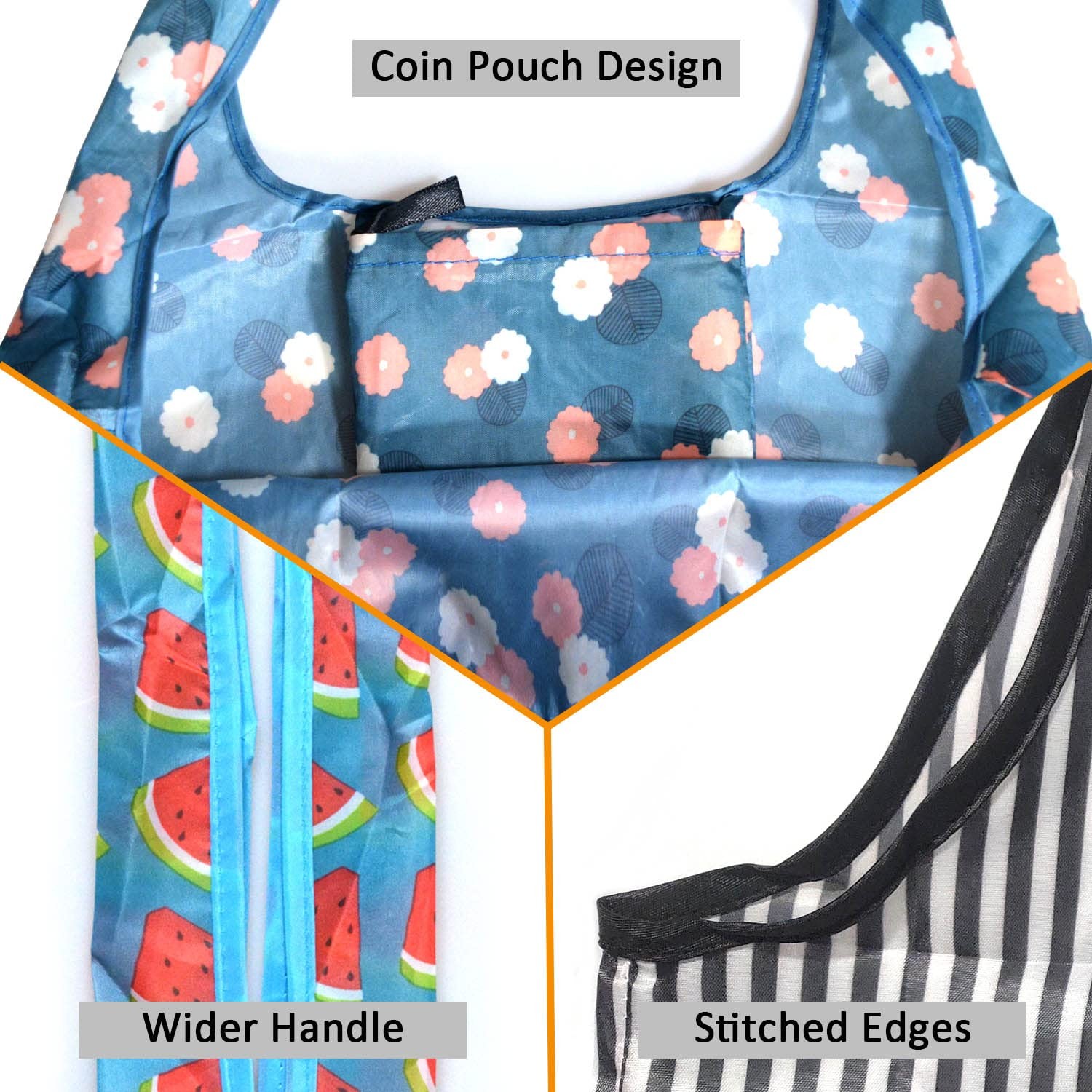 Reusable Grocery Bags, 6 Pack 50Lbs Foldable Fashion Washable Shopping Bags, …