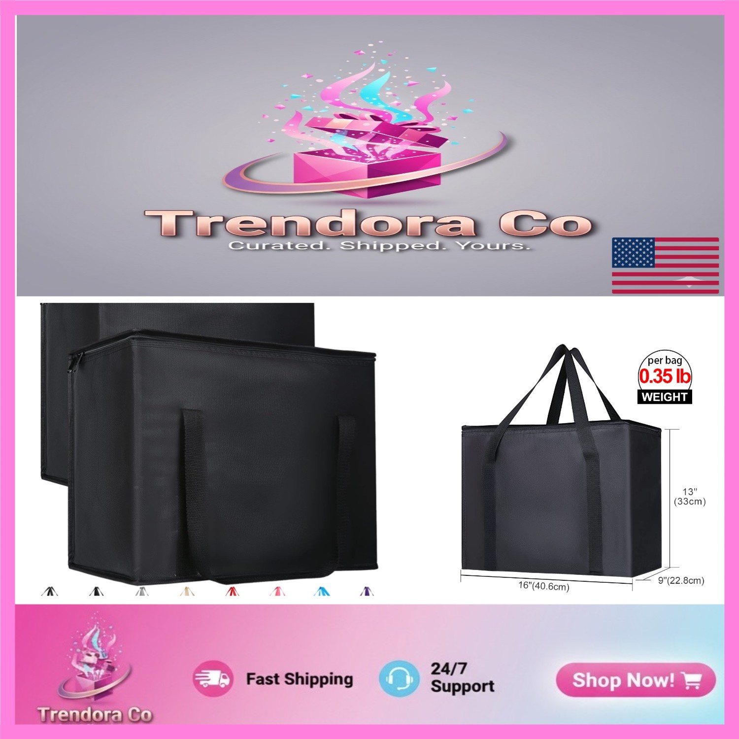 Collapsible Insulated Tote Bags, 30L – Perfect for Frozen Foods & Hot Delivery