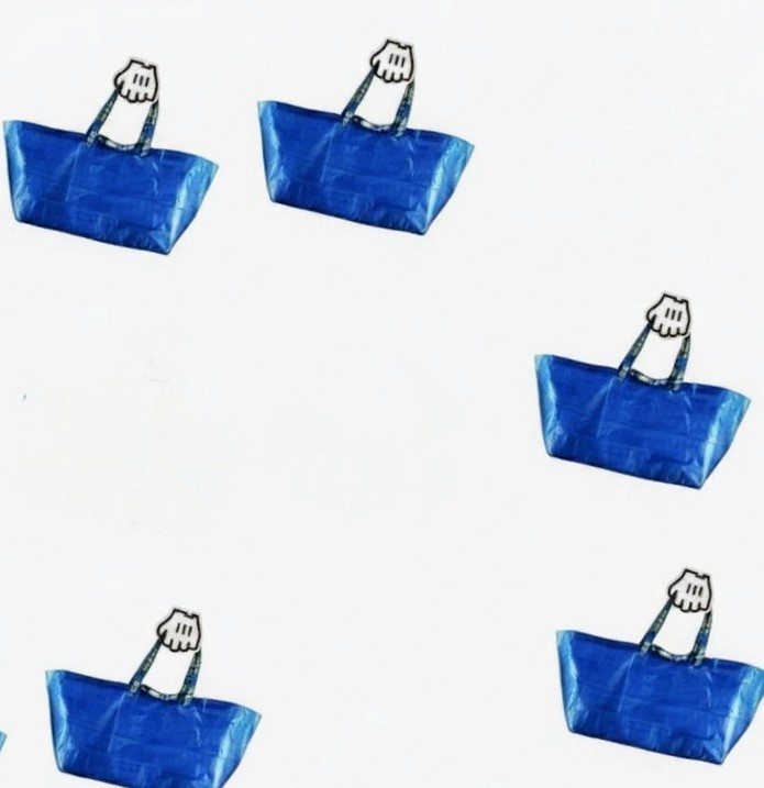 5-Pack IKEA Frakta Large Blue Shopping Bags 19 Gallon Reusable Durable Laundry