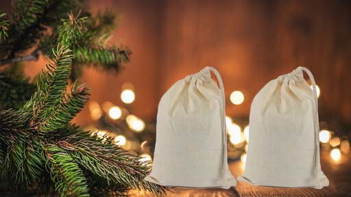 100% Cotton Reusable Produce Bags–Single Drawstring Multipurpose Storage Pouches