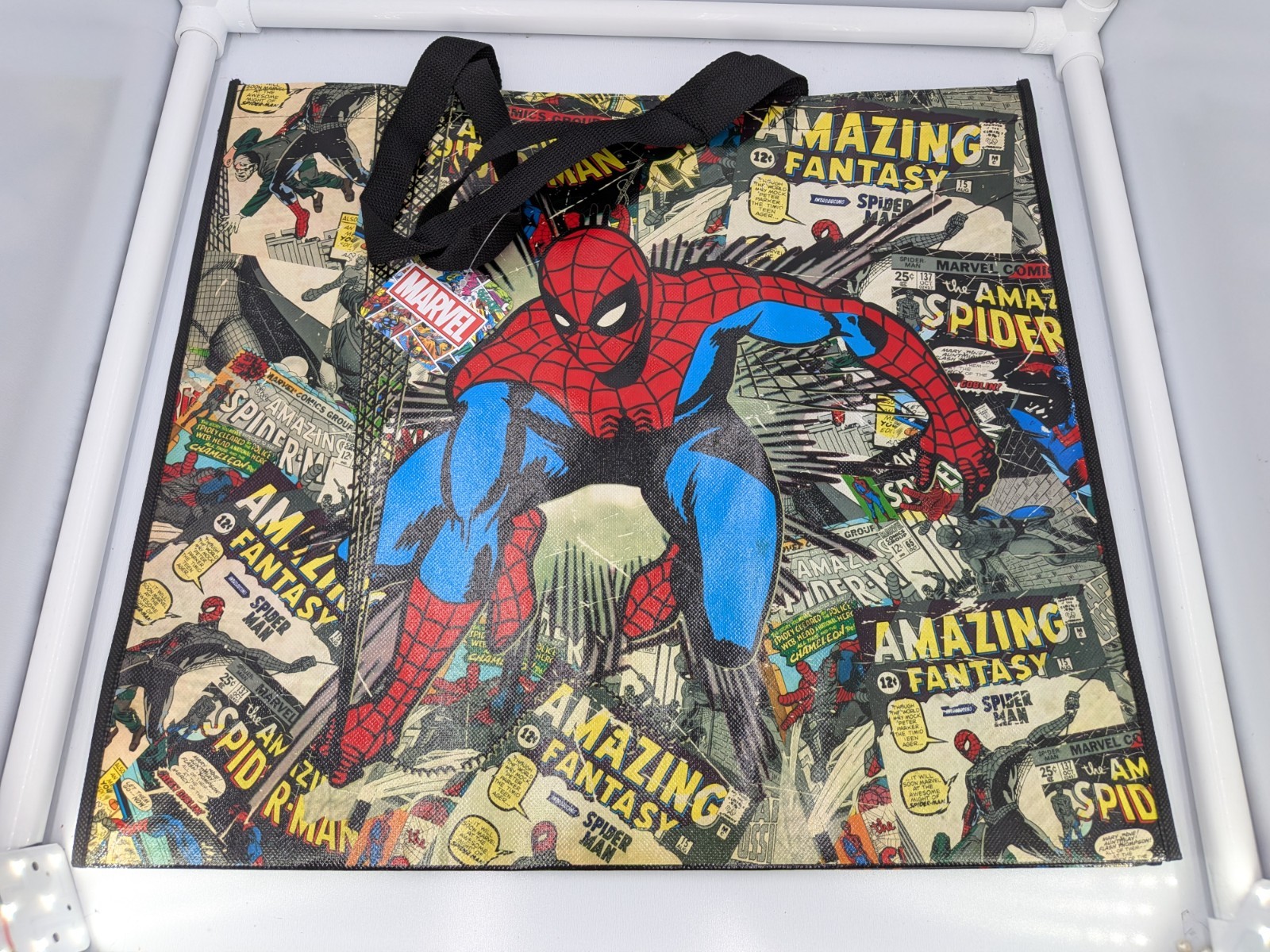 Marvel Amazing Spider-Man Tote Bag 19.5×17.5×7.25 Large Fantasy Comics Shopper