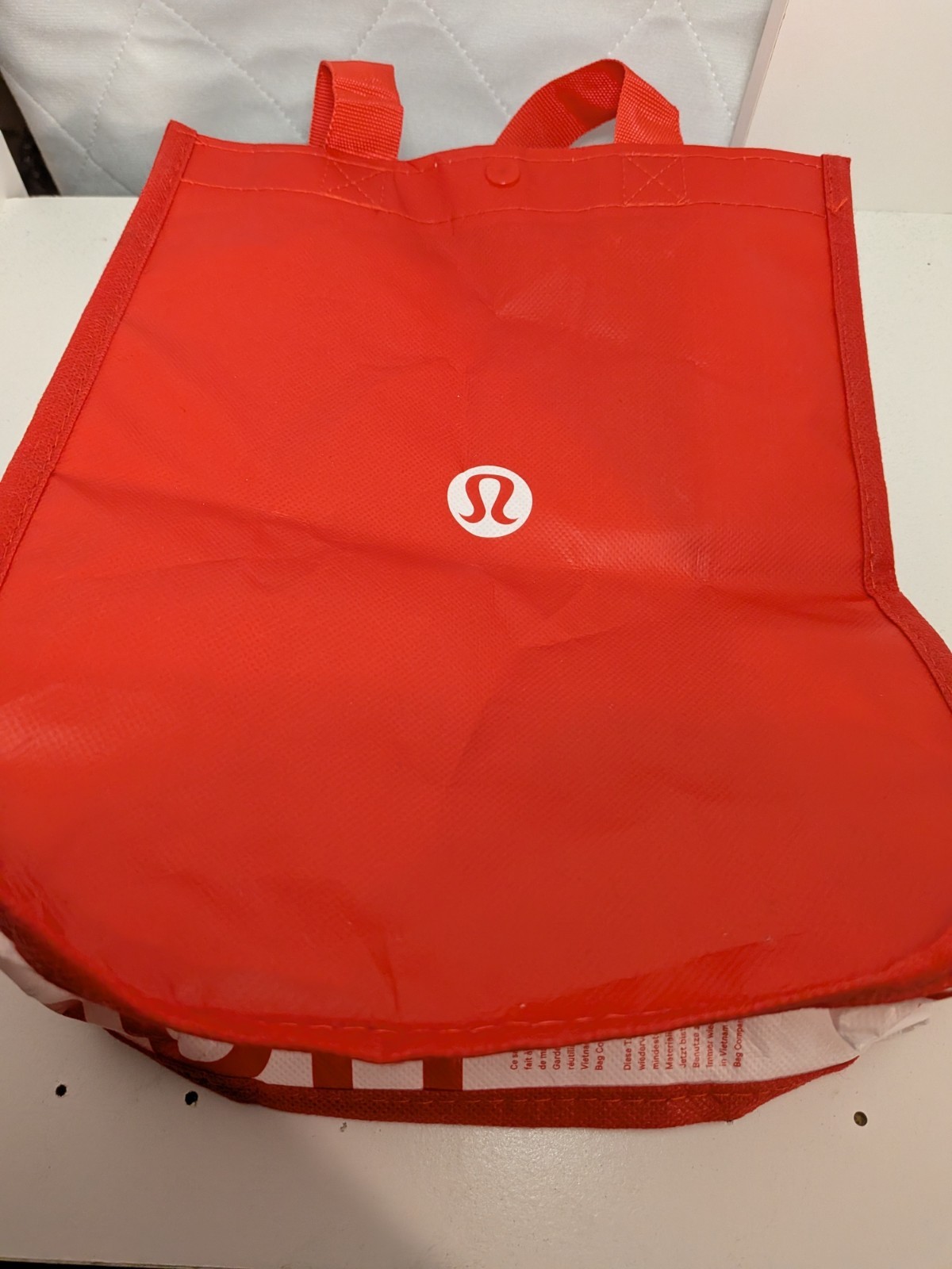 Lululemon Reusable Tote Bag Shopping Black and White with Logo
