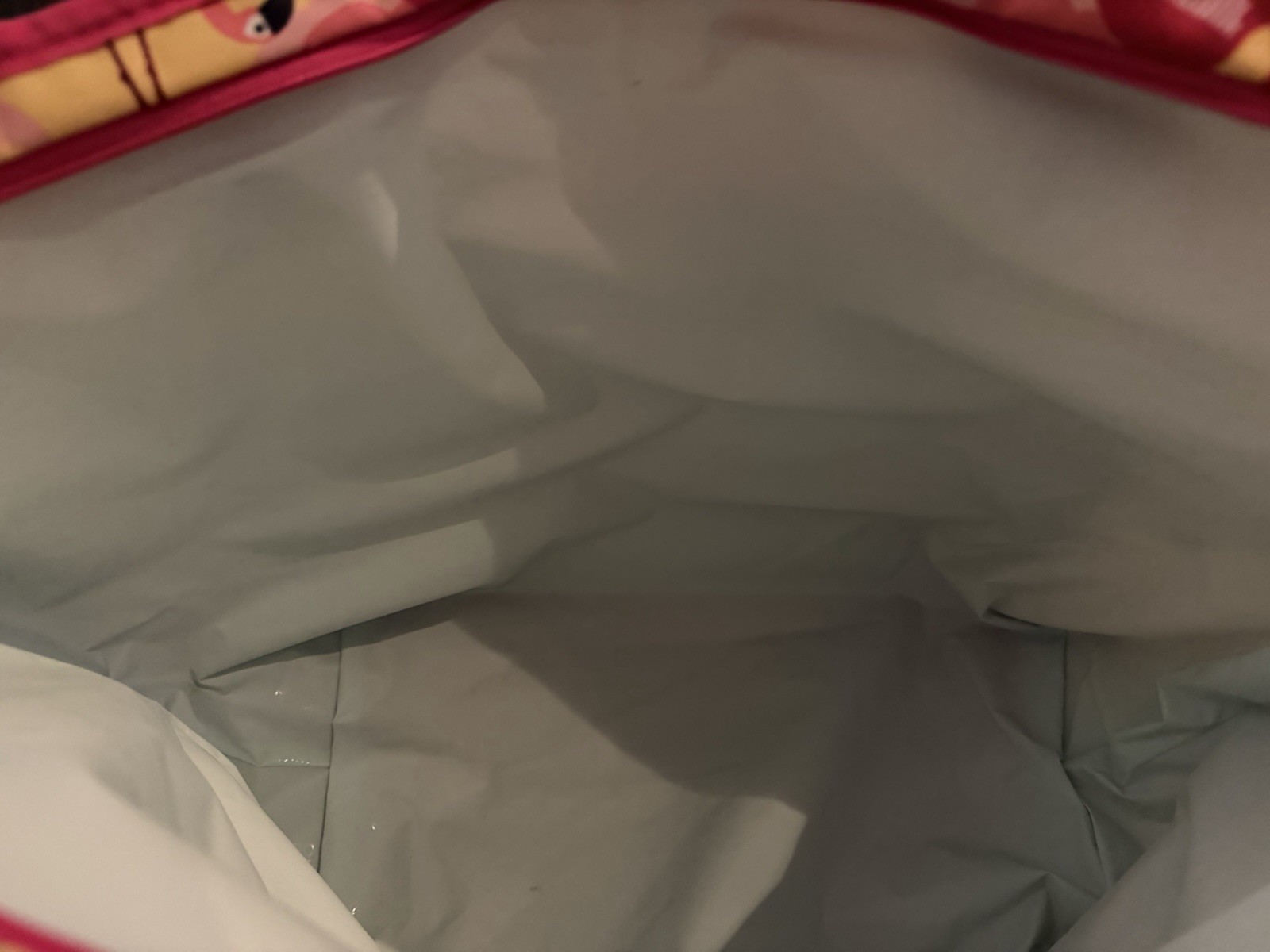 Thirty-One Flamingo Print Insulated Foldable Shopping Bag Pink Yellow Polyester