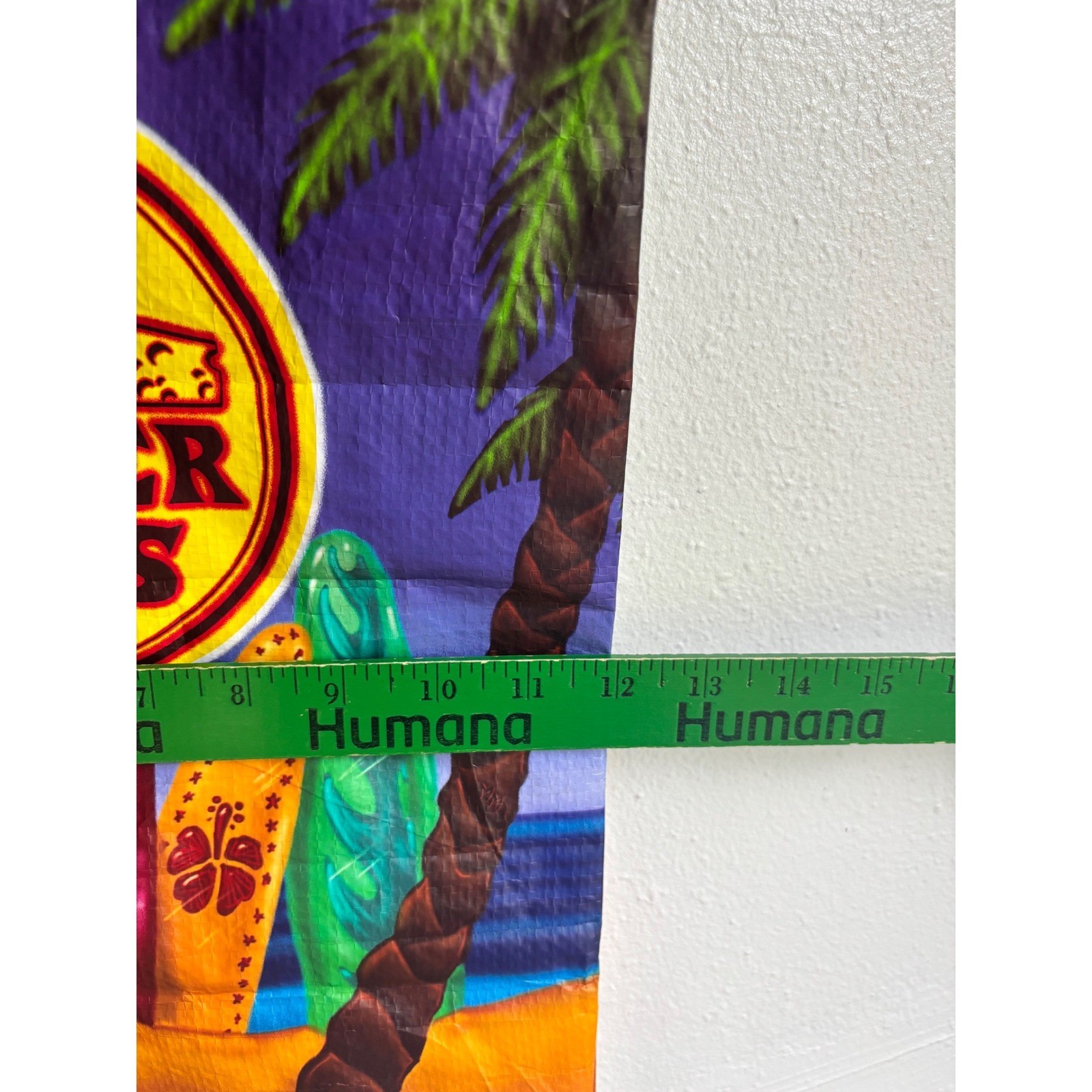 Trader Joe’s Reusable Grocery Bag Tropical Beach Surfboard Tote Multicolor Rare