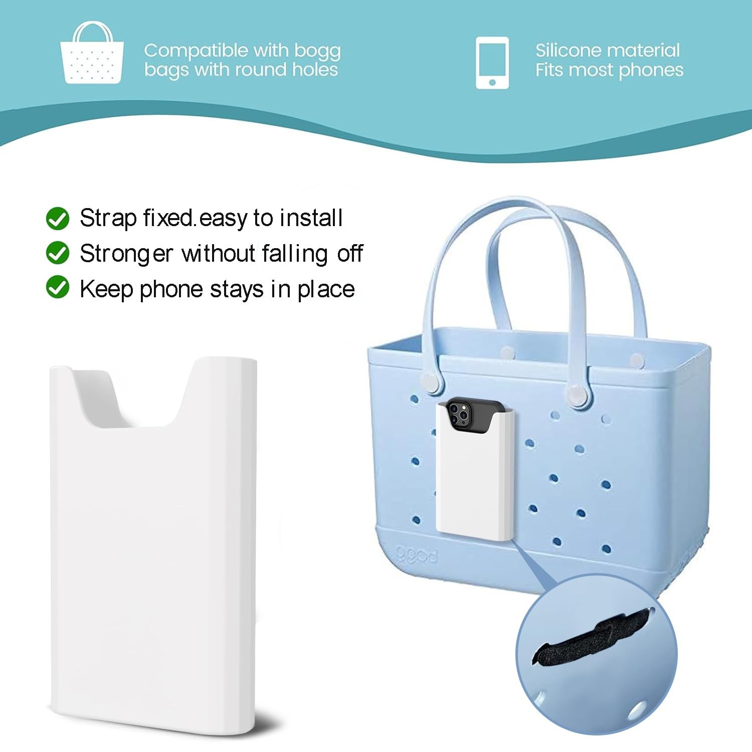 3 Pcs Clear Bogg Beach Tote Bag with 4 11*8.3*2.8 inches, Black set of 4