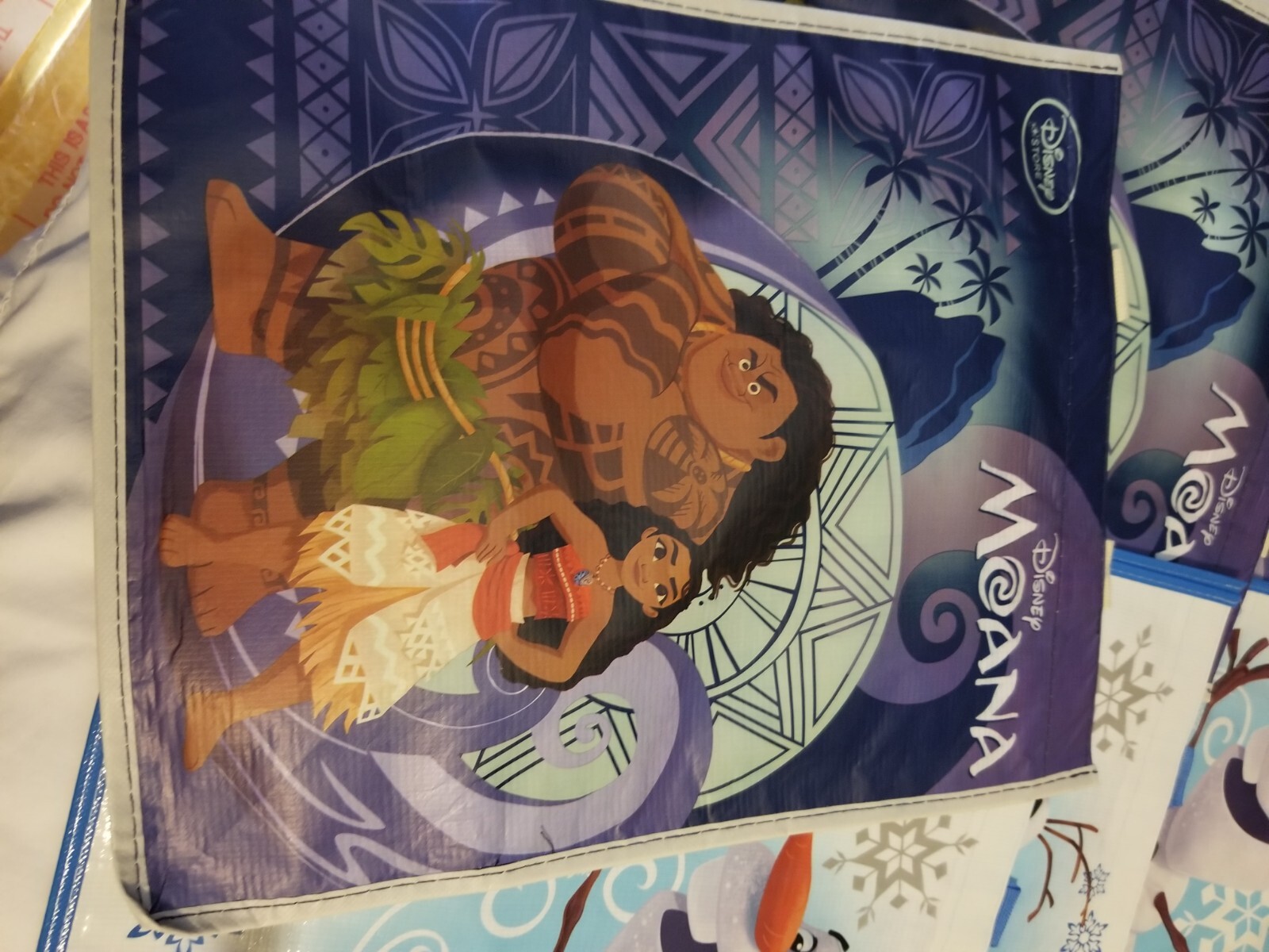LOT OF 6 Disney Frozen Reusable Tote Shopping Bag MOANA DISNEY OLAF SNOW