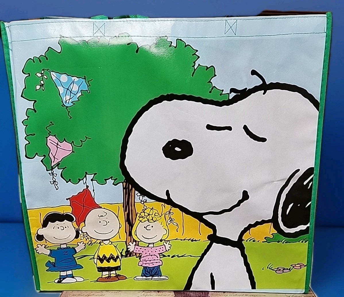 Peanuts Lucy Charlie Brown, Sally Snoopy XLarge polypropylene tote Bag 19.5×17