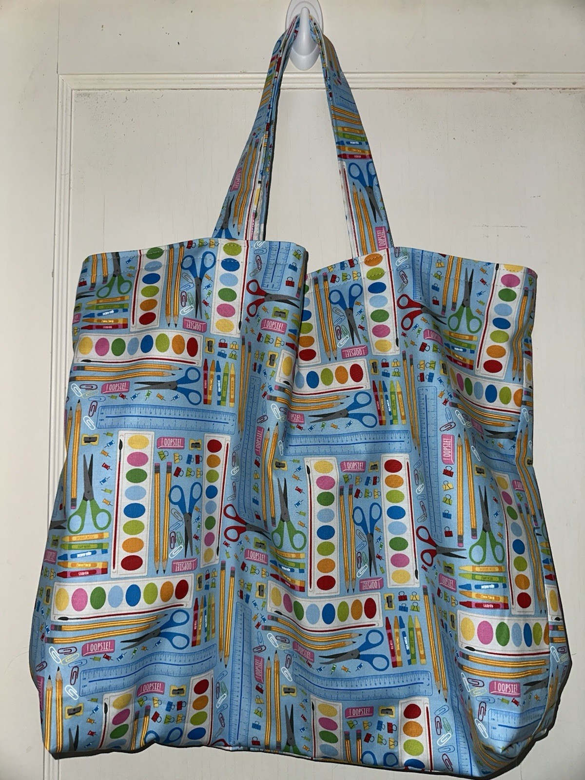 School Supplies Teacher Gift Handmade Reversible Washable Tote Bag Or Lap Top