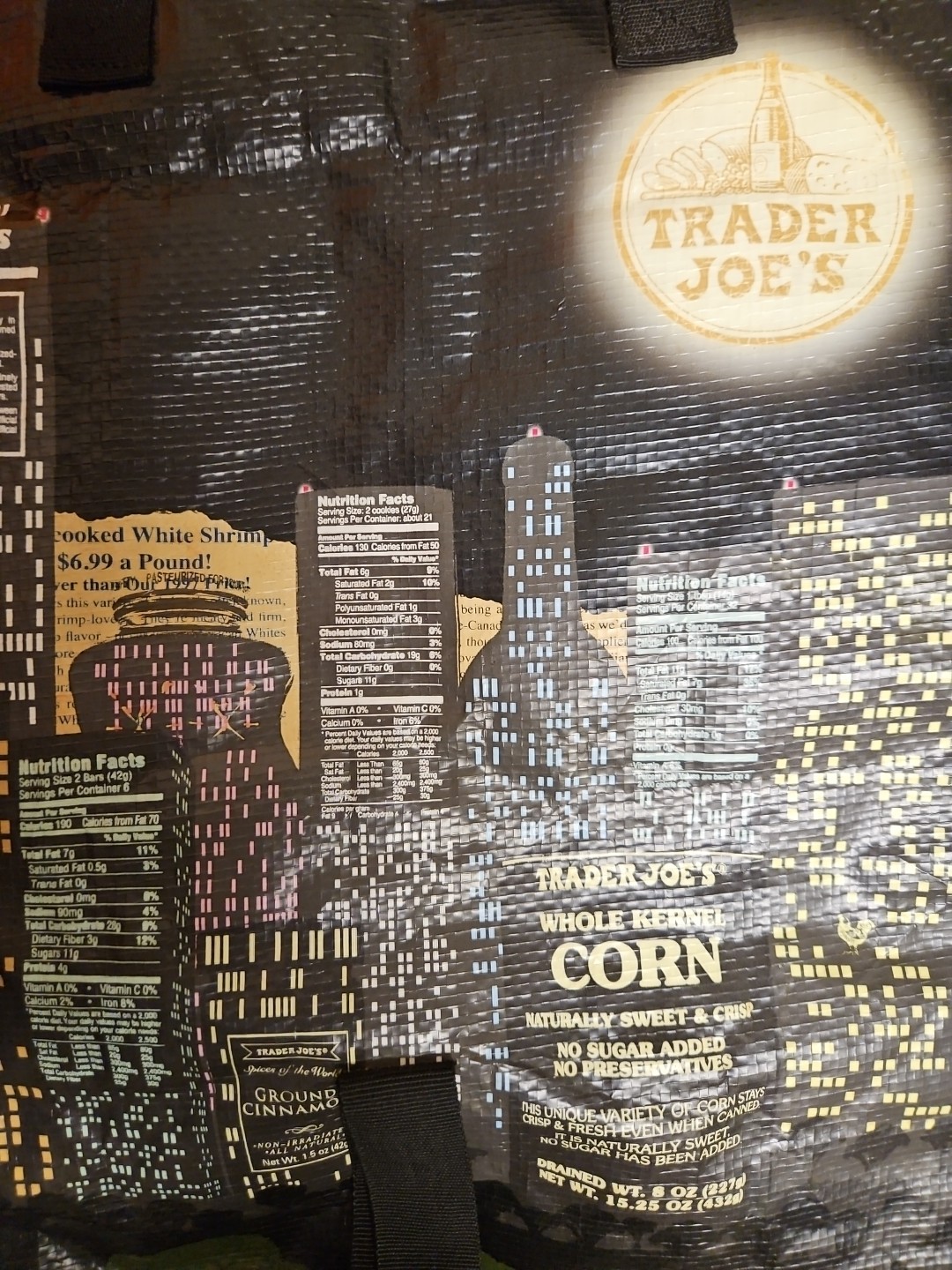 Trader Joe’s ROLLING BAG Nocturne Night View Tote Bag ~ ONE OF A KIND VERY RARE!