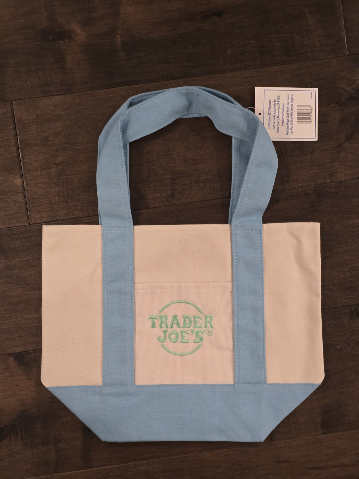 Trader Joe’s Mini Pastel Canvas Tote Bag Set Of 4 Pink Blue Green Purple NWT