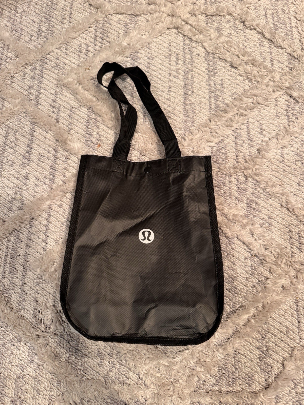 Lululemon Small Black And White Logo Reusable Shopping Bag New