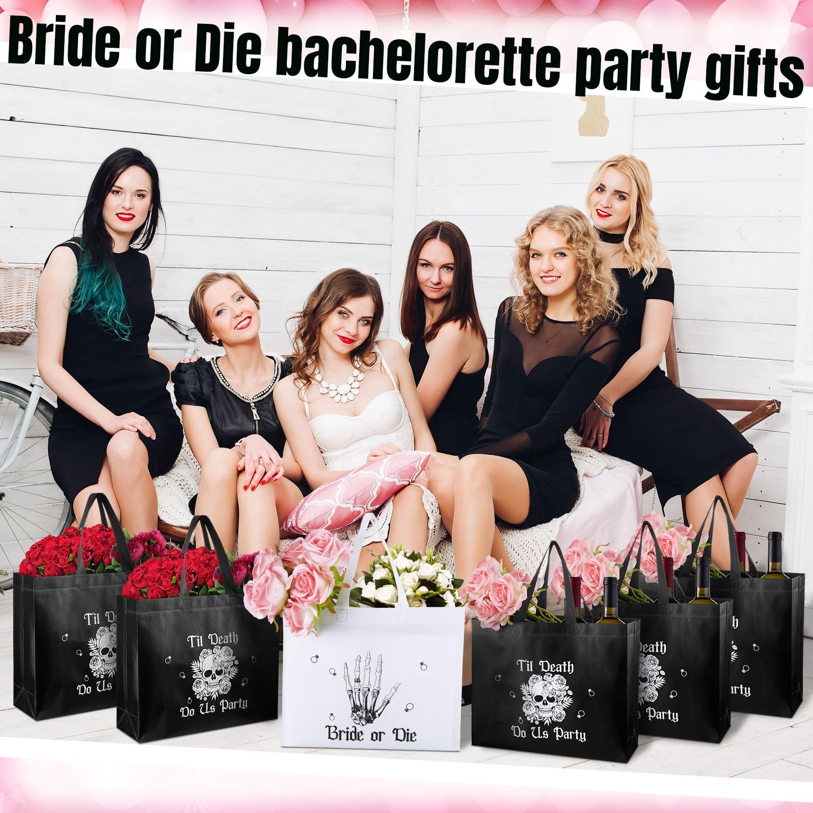 12 Pcs Bride or Die Bachelorette Party Gift Bag Till Death Do Party Tote Bag …