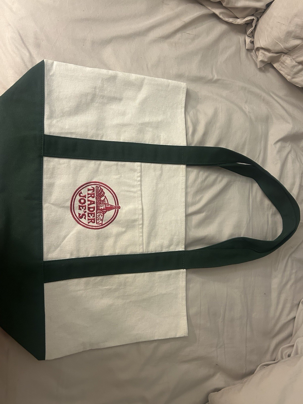 Trader Joe’s Canvas Tote Bags Foldable White Green Black Orange Solid