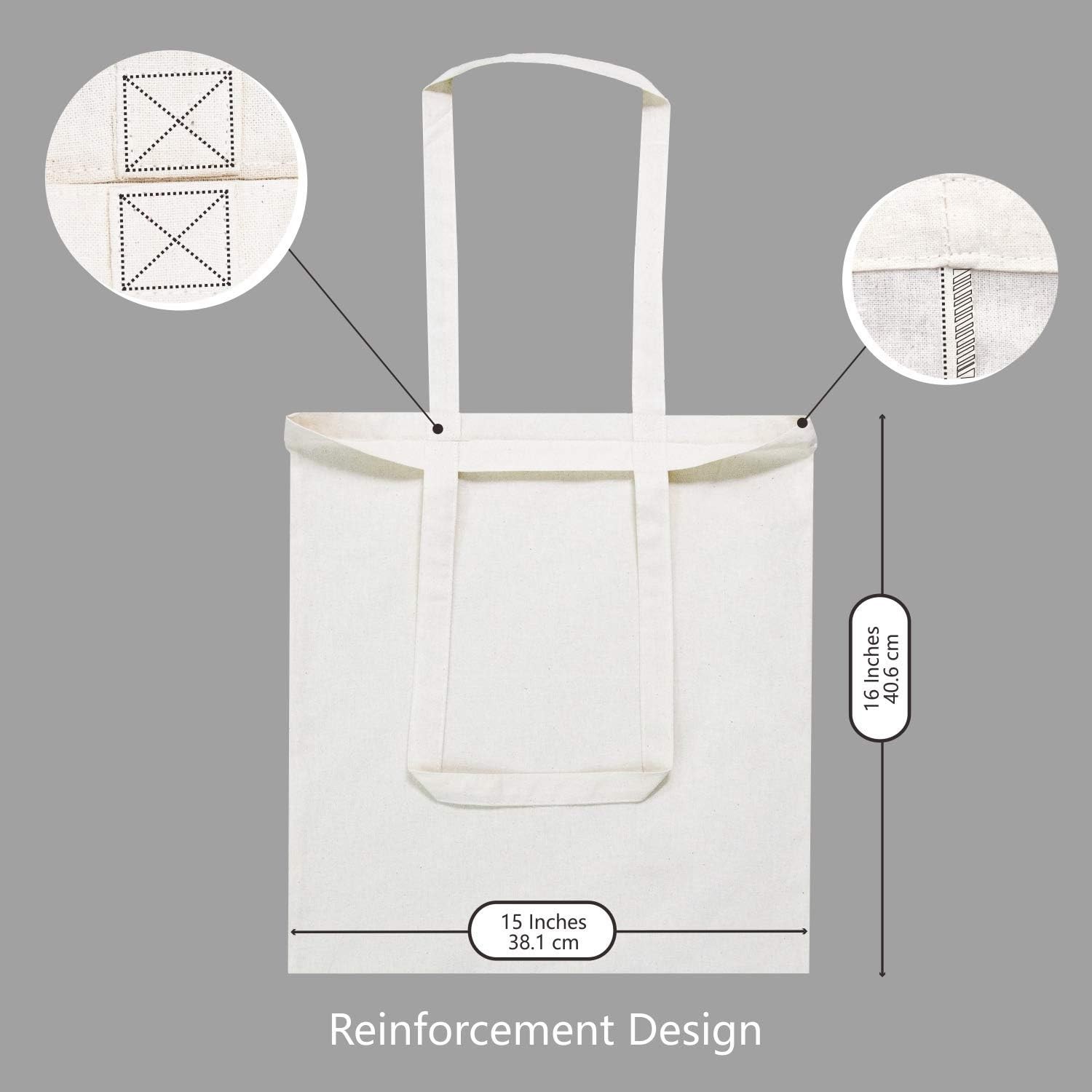 5-Pack Economical Cotton Tote Bags – Durable & Eco-Friendly for All Occasions