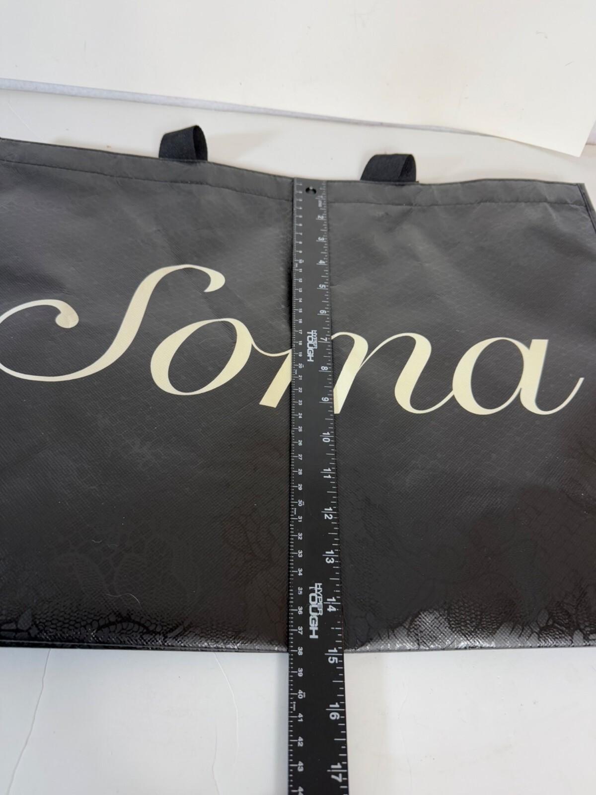 Soma Reusable Shopping Tote Bag 20″ Black Durable Logo Branded Spellout