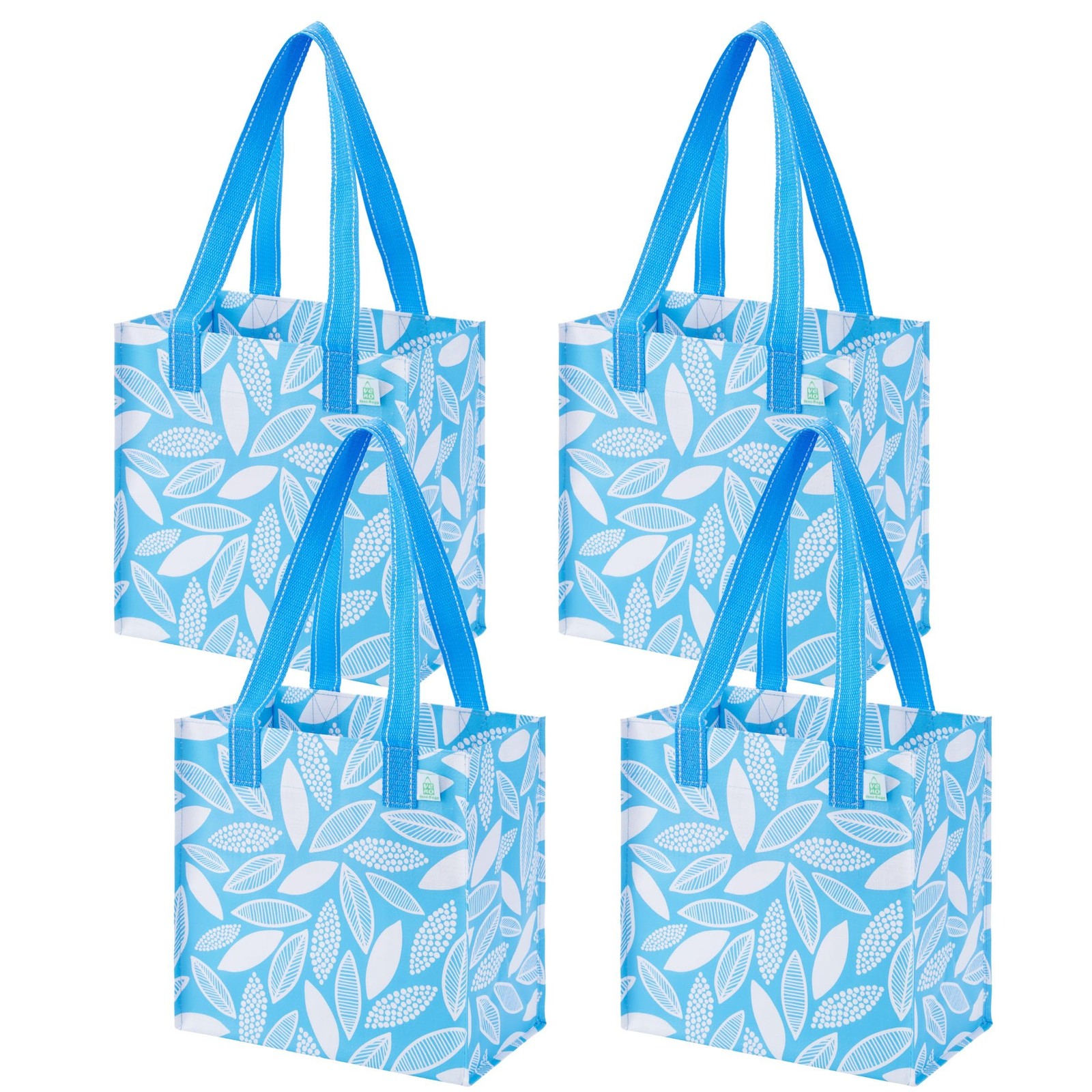 4 Pack Compact Reusable Grocery Shopping Bags, Medium Spring Tote Bag w/Handl…