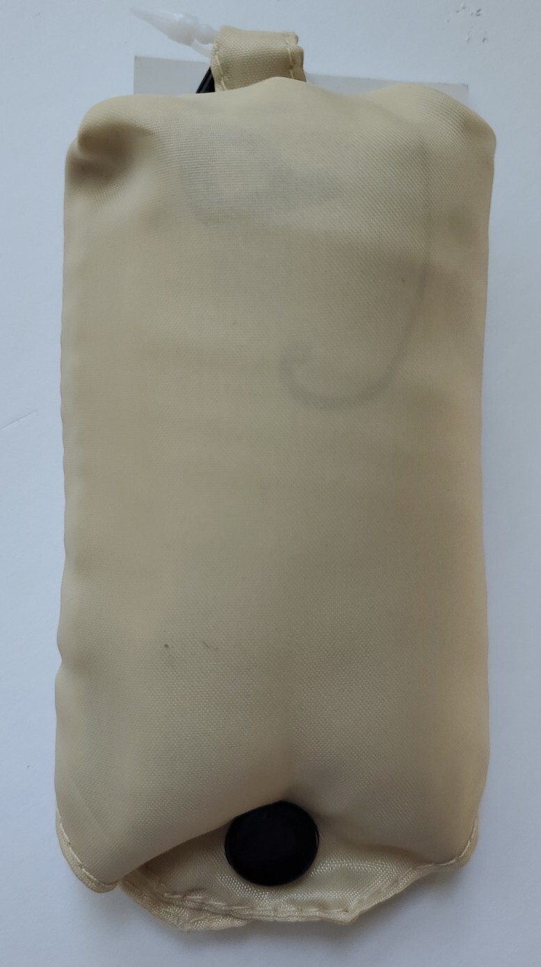 Reusable Grocery Bag Shopper Recycle Tote Tiny Travel Clip On Beige