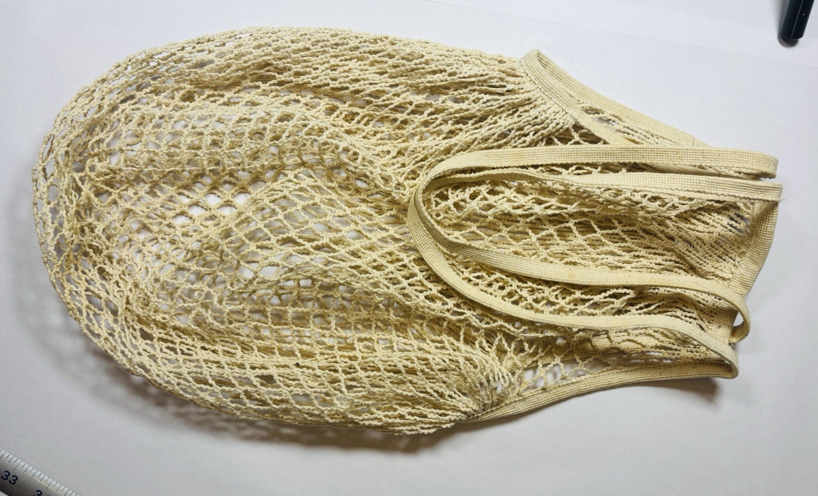 Vintage LRG Fish Net French Market Beach Expansion Bag Woven Large Boho Earthy