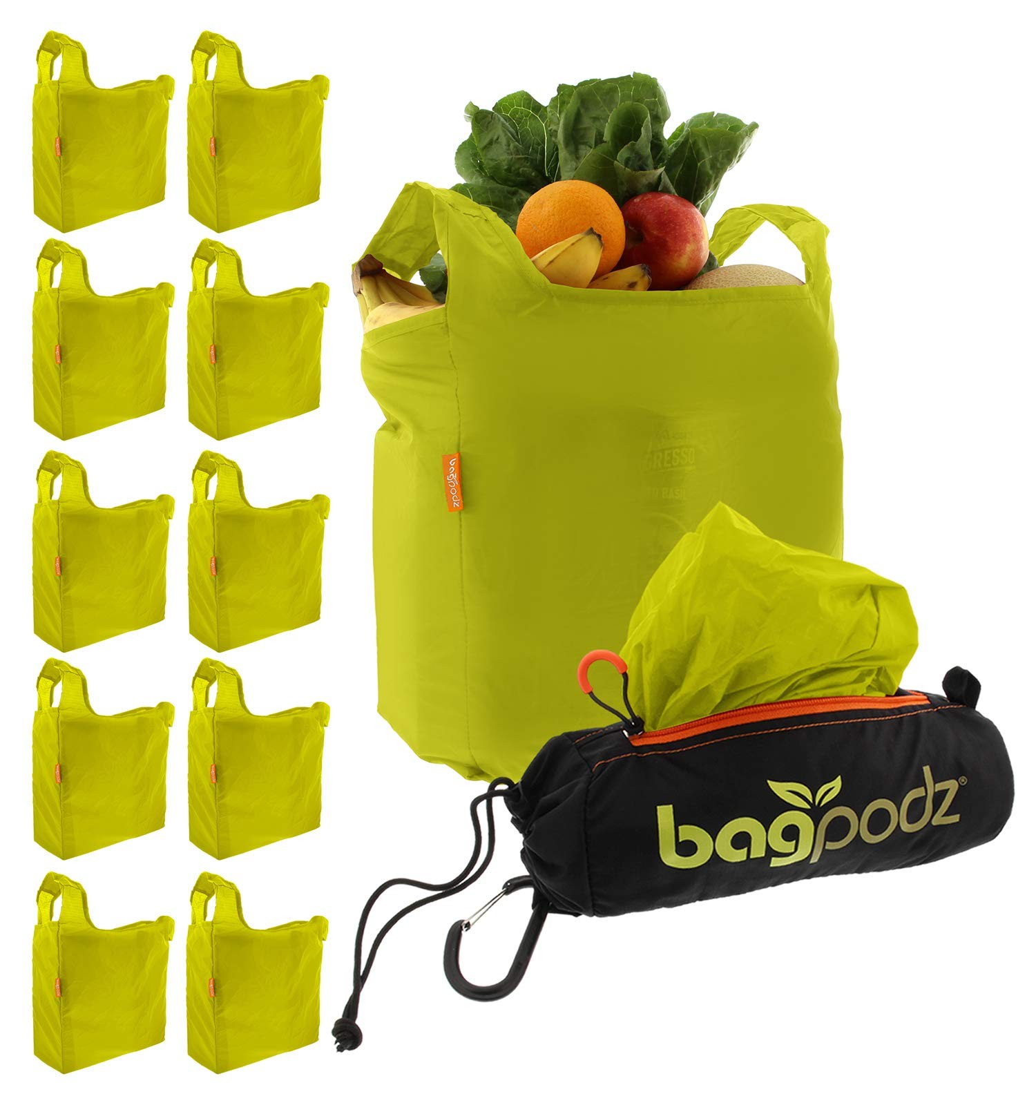 BagPodz Sturdy Reusable Grocery Bags Foldable and Washable – Made From RipSto…