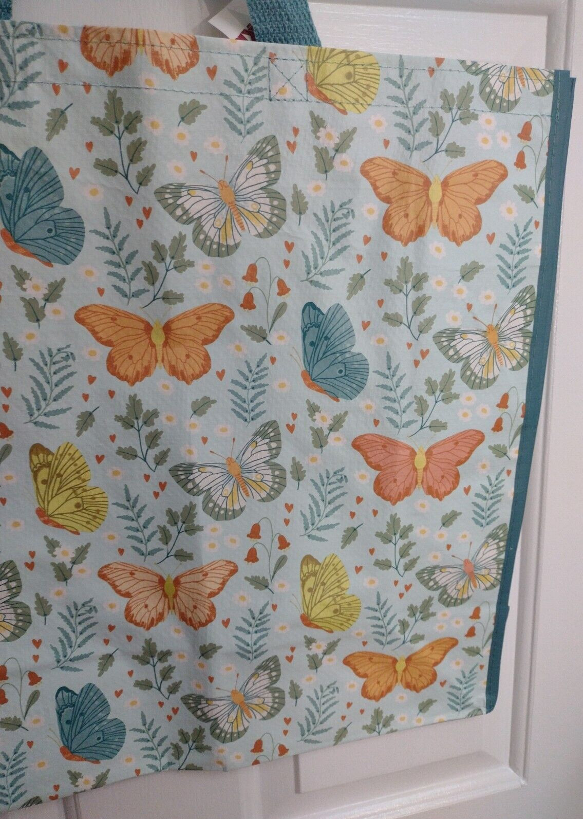TJ Maxx Large Shopping Bag Butterfly Butterflies Summer Eco Friendly Tote Bag