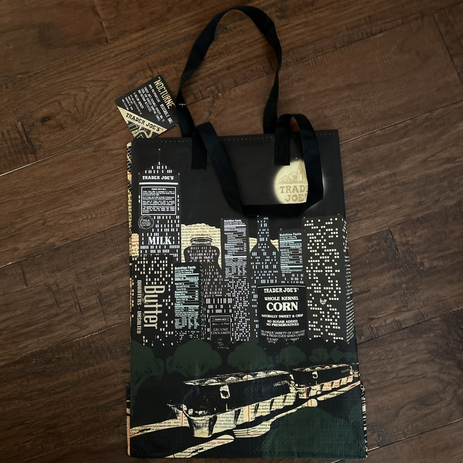 RARE Nocturne Trader Joe’s Tote Reusable Bag Grocery Shopping Bag SHIPS FLAT