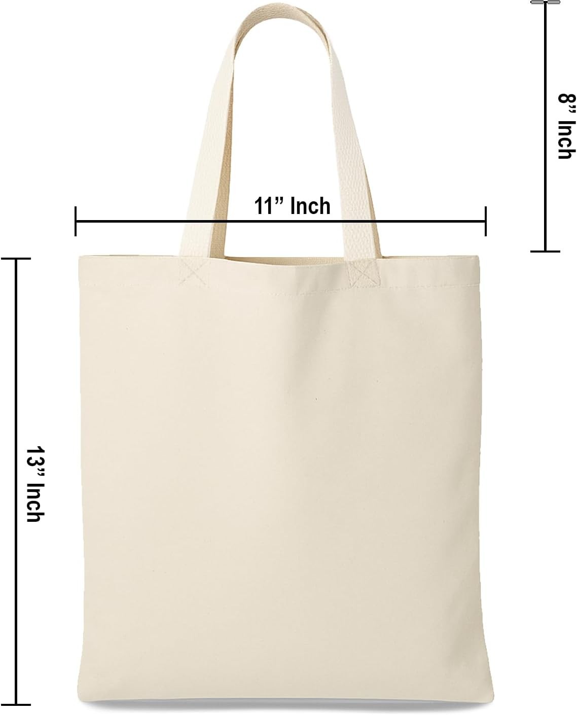 13 x 11 Inch Pack of 26 Canvas Tote Bag Bulk Cotton Totes Embroidery Crafting