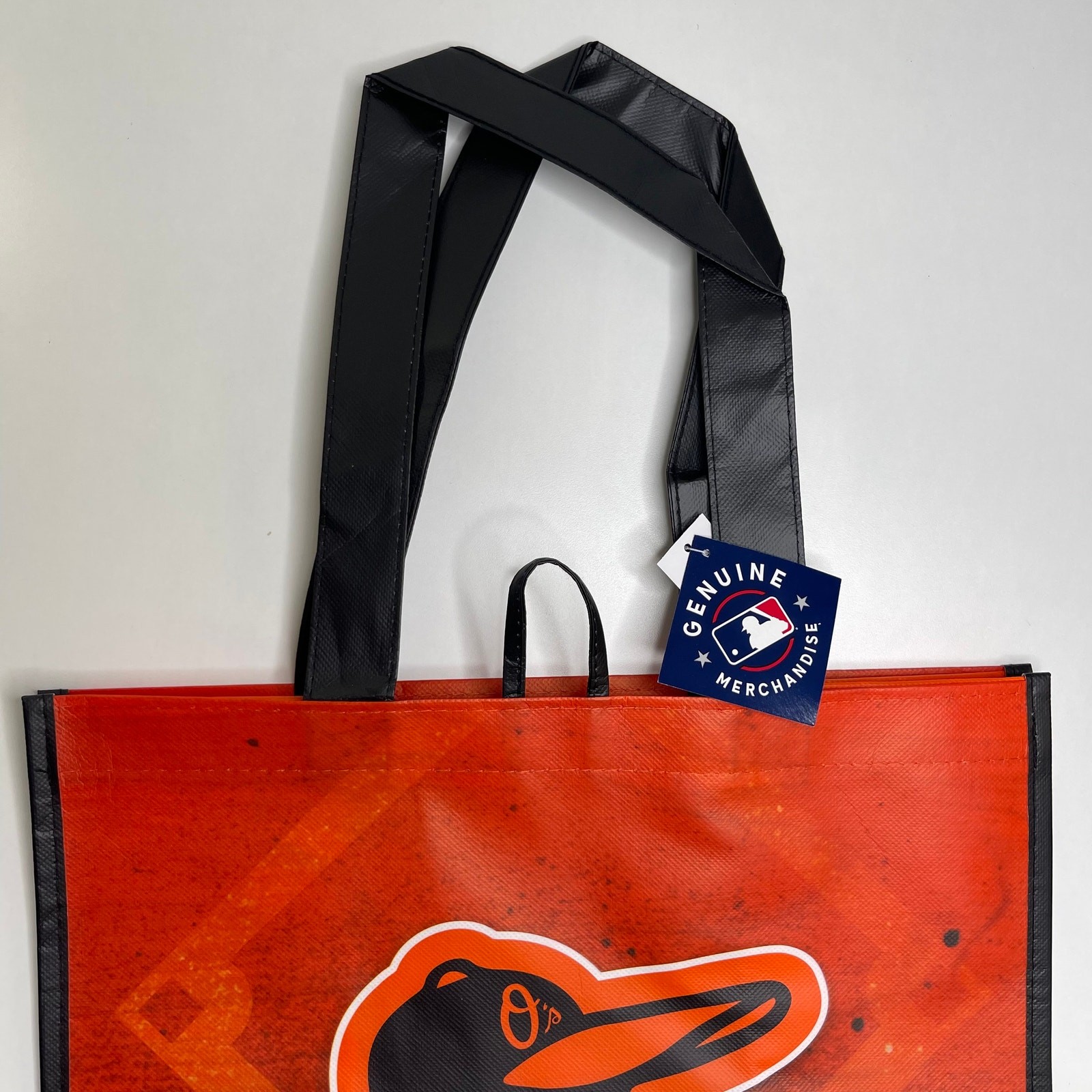 Set of 2! Baltimore Orioles Baseball Orange Black Reusable Shopping Tote Bag MLB