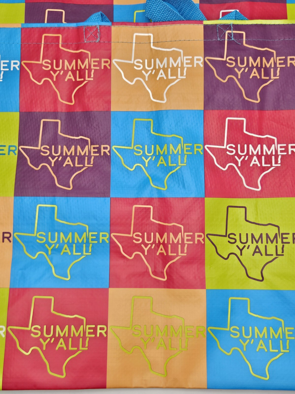 2 New H-E-B HEB Texas Logo SUMMER Y’ALL Reusable Shopping Tote Bag 18″ x 16″