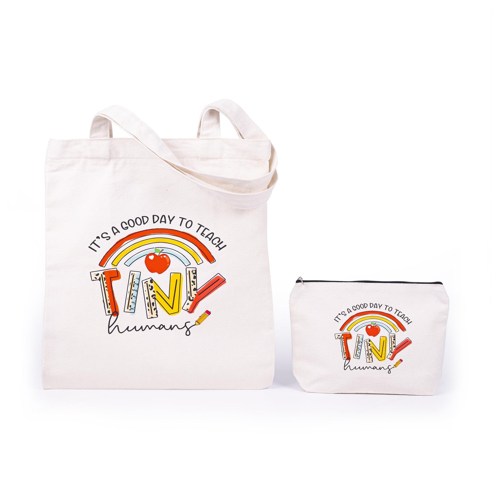 Set of 2 Canvas Tote Bag Teacher Appreciation Gifts, Thank You Gift for Teach…